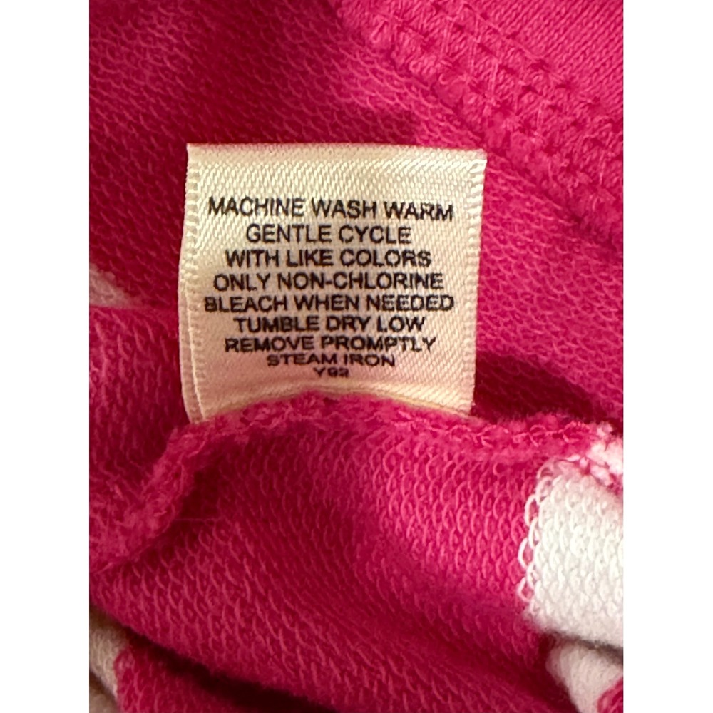 G.H. Bass Womens XXL Zip Up Hoodie Lilac Rose Pink White Striped 100% Cotton NEW - Picture 7 of 7